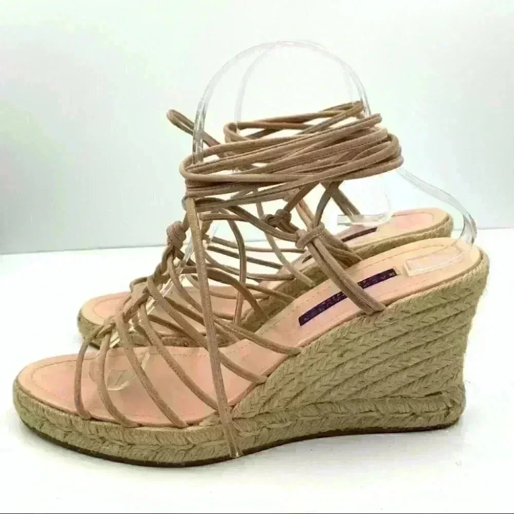 Ralph Lauren Purple Collection sandals 8.5 pink Italian leather Espadrilles